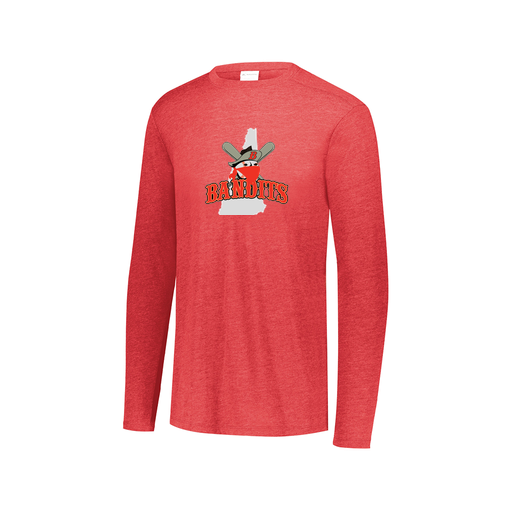 [FTLCUBRD-AXS-LOGO1] Decker Men's Tri-Blend T-Shirt - Long Sleeve (Adult XS, Red, Logo 1)